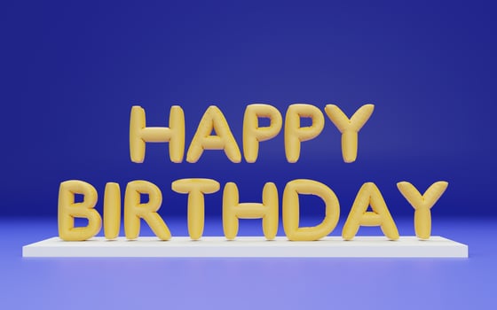 3d render happy birthday foil balloons letters photo