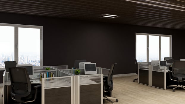 3D Render Realistic Office Workspace Modern Minimalist mockup photo