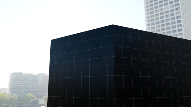 3d Rendered Company Logo Mockup Sign facade Building photo