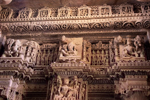 Intricate Sculpture at Temple, Gwalior photo