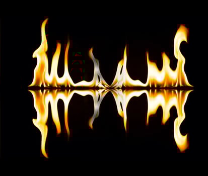 fire isolated on black background photo
