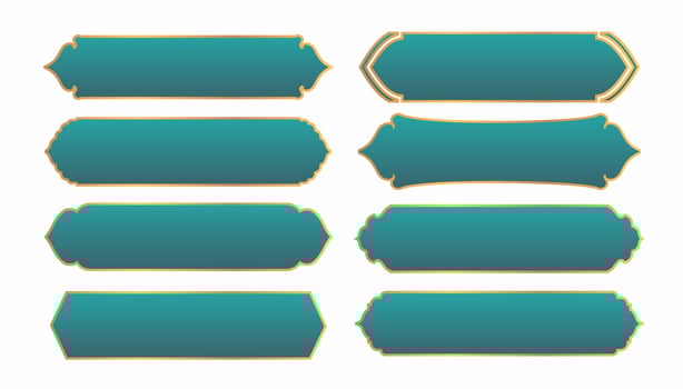 Islamic ribbon in various forms with color vector