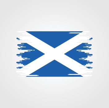 Scotland Flag With Watercolor Brush style design vector