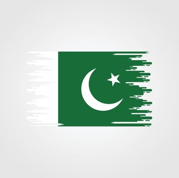 Pakistan Flag With Watercolor Brush style design vector