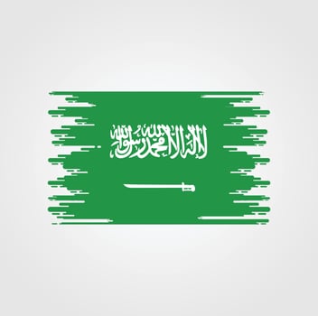 Saudi Arabia Flag With Watercolor Brush style design vector