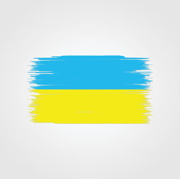 Ukraine Flag with brush style vector