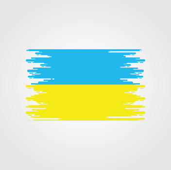 Ukraine Flag With Watercolor Brush style design vector