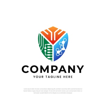 Technology security shield logo, Can be used for Business, Technology and Enterprise Brands. Vector Logo Illustration.