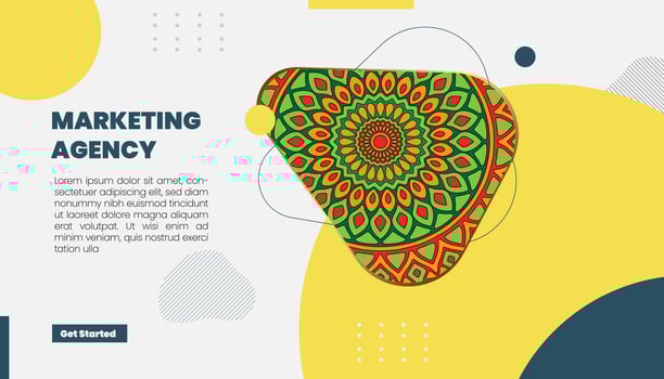 Mandala ornate background for marketing agency vector