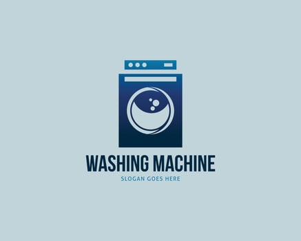 Laundry wash machine vector logo icon illustration design