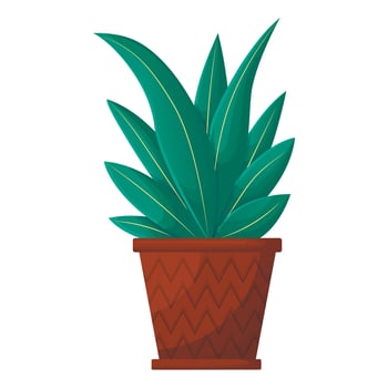 Beautiful long green flower in a pot vector