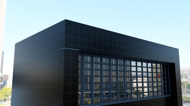 3d Rendered Company Logo Mockup Sign facade Building photo