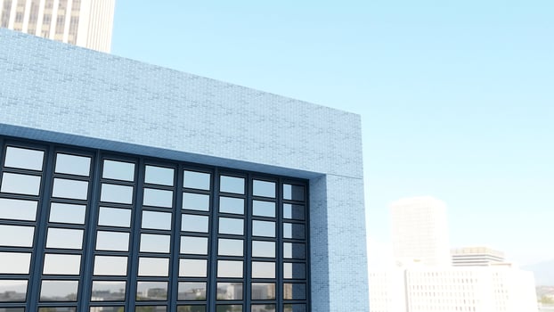 3d Rendered Company Logo Mockup Sign facade Building photo