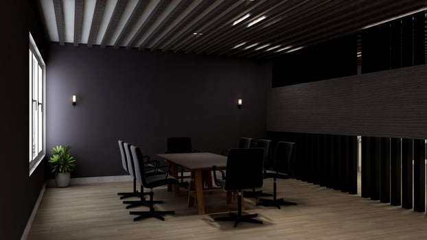 3D render office workspace modern meeting room mockup photo