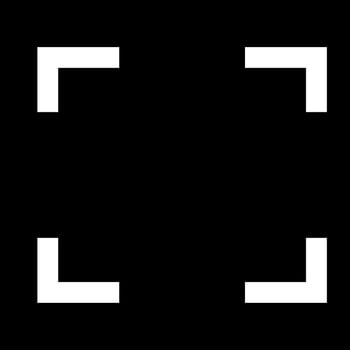 Symbol full screen white color icon . vector