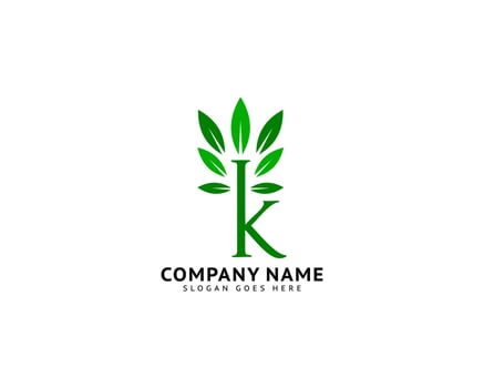 Letter K Leaf Initial Logo Template vector