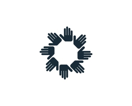 Hand Connections Icon Vector Logo Template Illustration Design