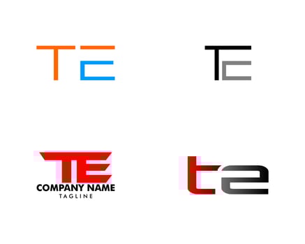 Set of Initial Letter TE Design Logo Vector