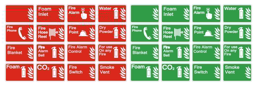 Set Fire Symbol Sign board on white background,vector illustration vector