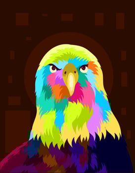 illustration eagle bird with pop art style vector
