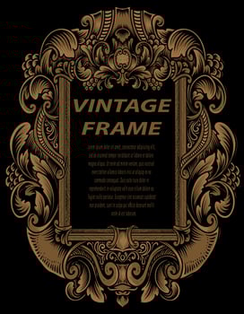 Vintage frames in baroque antique style. engraving retro frames ornament. vector