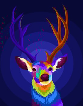 illustration deer with pop art style vector