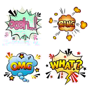Comic bubbles for design purposes vector
