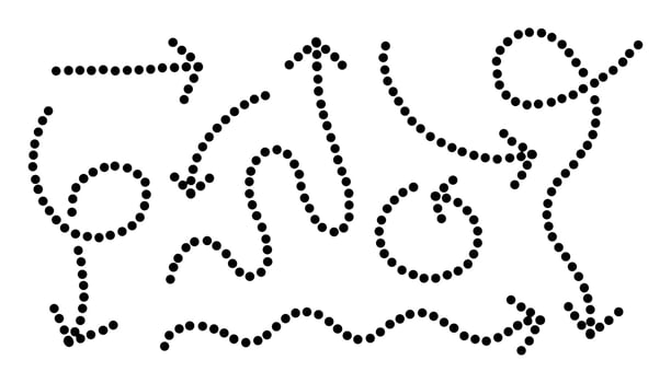 hand drawn arrow icon set. Doodle vector illustration.