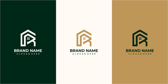 Letter R real estate logo design inspiration. real estate R logo design vector
