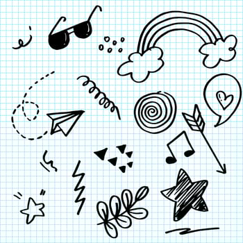 Hand drawn set doodle elements for concept design. vector illustration.
