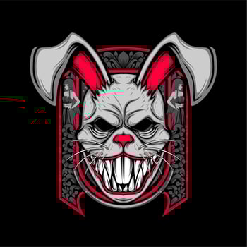 scary rabbit mask vector