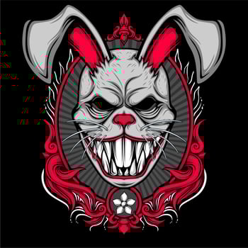 scary rabbit mask vector