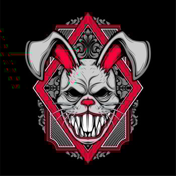 scary rabbit mask vector