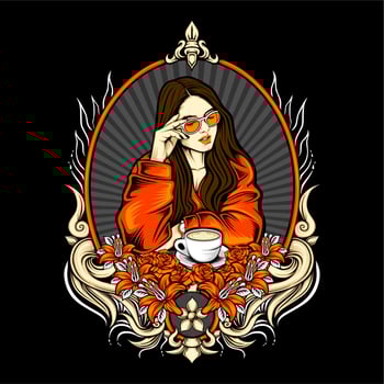 coffee and beauty vector