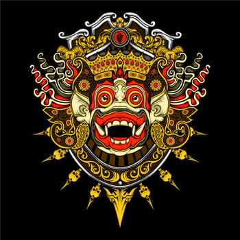 balinese barong illustration vector