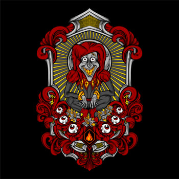 scary clown illustration vector