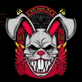 scary rabbit mask vector