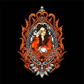 beauty and cofee vector