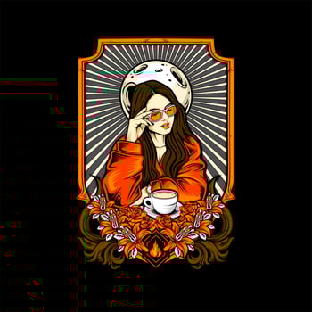 beauty and cofee vector