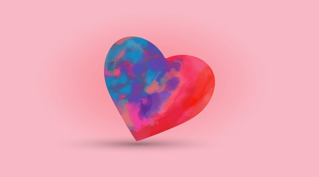 Happy Valentine's Day banner. Holiday background design with hearts and liquid. Horizontal poster, flyer, greeting card, header for website vector