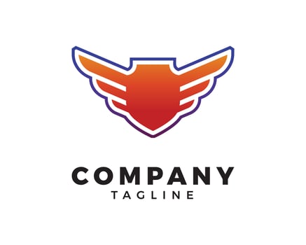 Shield and Wing Logo Template vector