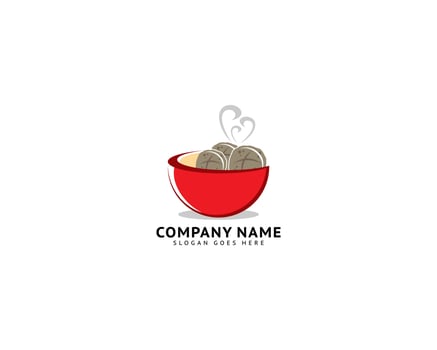 Meatball bakso logo template vector illustration