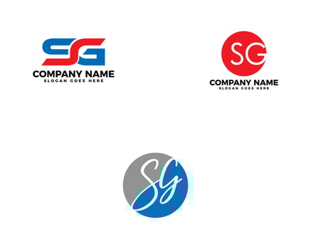 Set of Initial Letter SG Logo Template Design vector