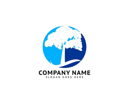 Tree Water Logo Template Design Vector