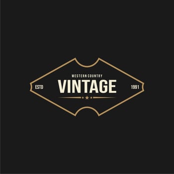 Vintage country emblem typography logo design. Classic emblem style. vector