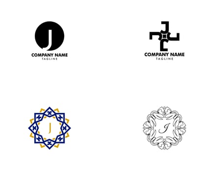 Set of Initial Letter J Logo Template Design vector