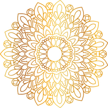Golden Mandala design pattern, background, flower, decoration, circle, vector