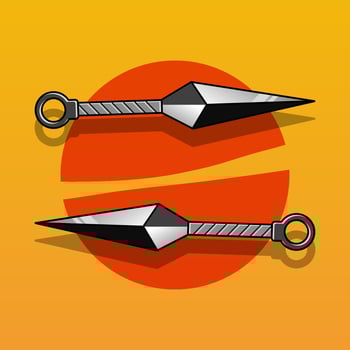 Japanese ninja weapons, Vector illustration eps.10