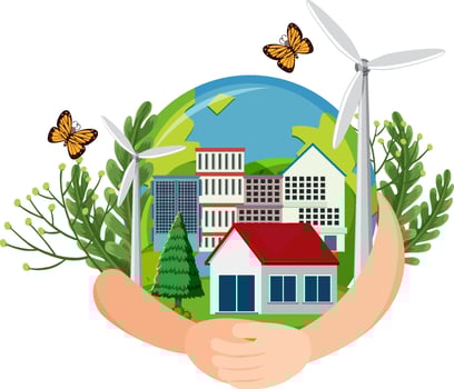Save planet concept with earth hugged by arms vector
