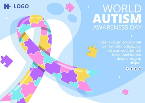 World Autism Awareness Day Brochure Template Flat Illustration Editable of Square Background Suitable for Social media or Greetings Card vector